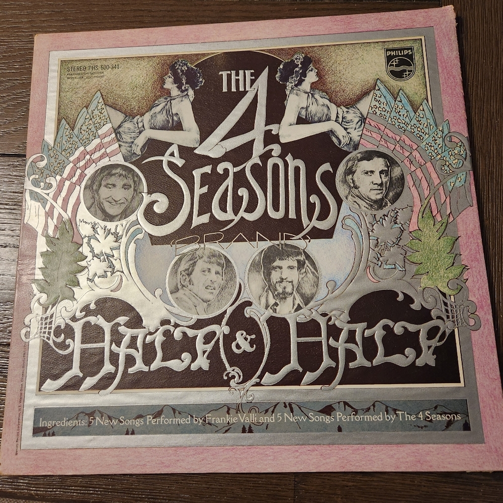 Vintage Frankie Valli & The 4 Seasons Half & Half Black Vinyl LP 1970